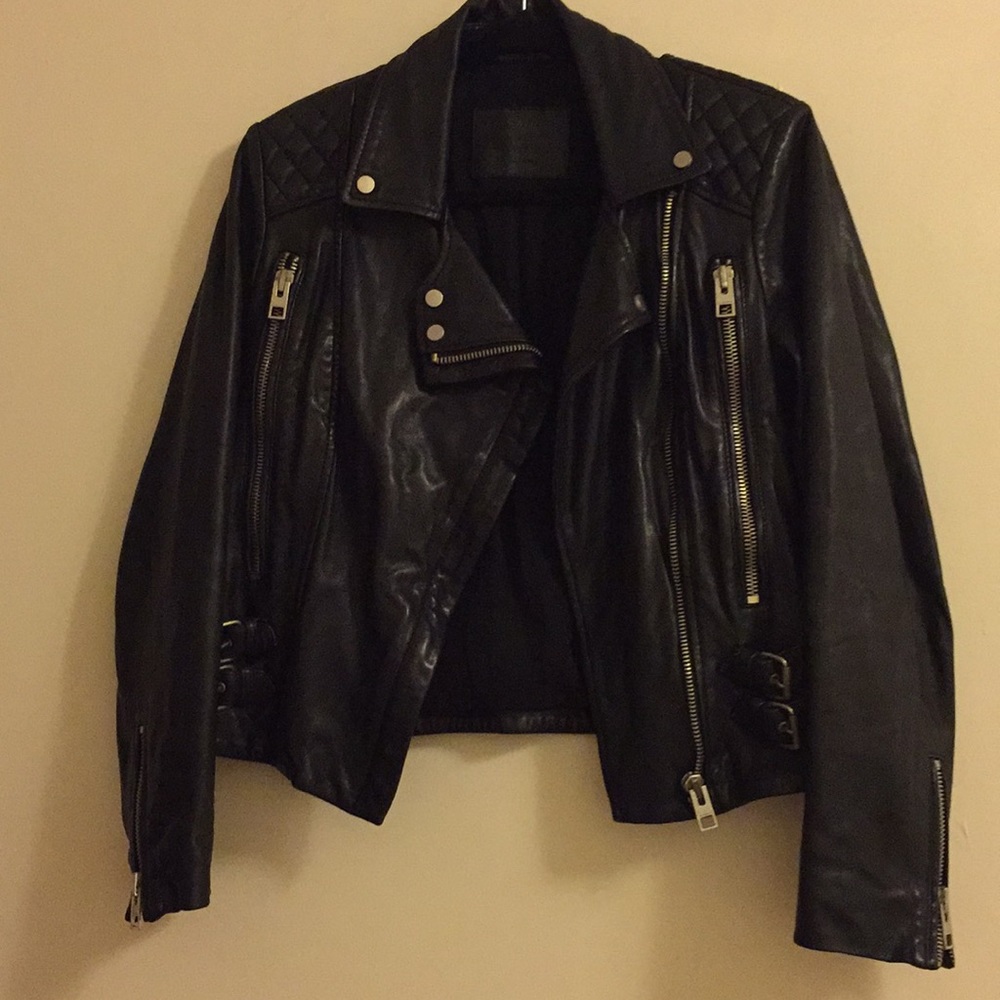 All Saints Leather Jacket Size US 6